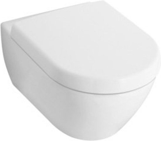 Villeroy & Boch villeroy en boch Subway 2.0 toiletset met inbouwreservoir softclose en quick release closetzitting en bedieningsplaat mat chroom
