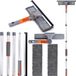 Shenzhen Haorui Industrial Technology Co., Ltd. Nettoyeur de vitres télescopique 2 en 1 avec tête pliable - Outil professionnel de nettoyage de vitres pour fenêtres hautes intérieures et extérieures - Tige d'extension de 58 à 162 cm Brosse de lavage télescopique
