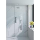 Fortifura Nebbio opbouw regendoucheset – Ø30 cm hoofddouche – 1-stands staafhanddouche – gunmetal geborsteld