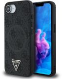 Guess Triangle Metal Logo hoesje voor iPhone 17e / 16e - Geschikt voor MagSafe - Zwart