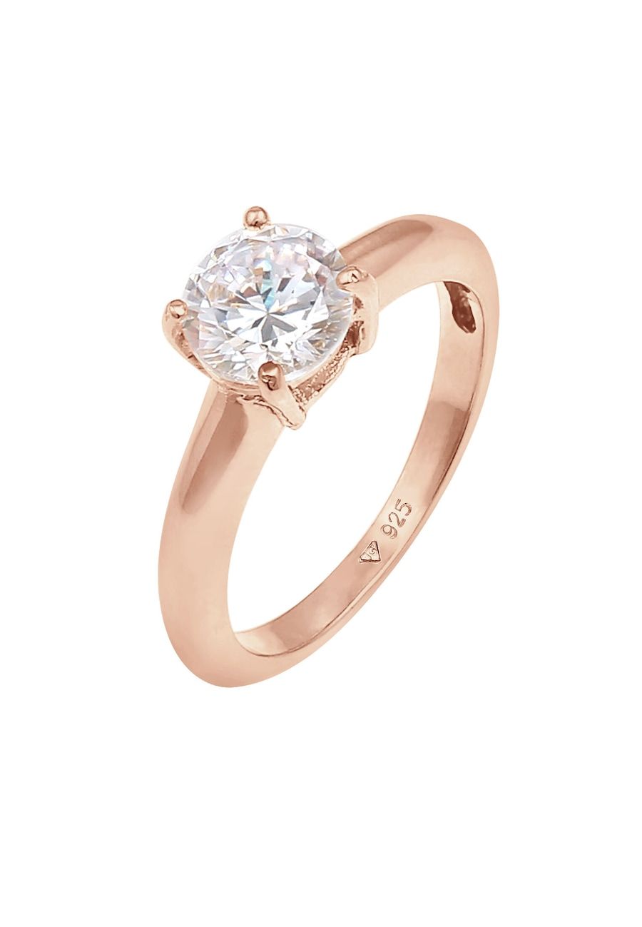 Elli Elli Ring Dames Eenzaam met Zirkonia Kristal in 925 Sterling Zilver