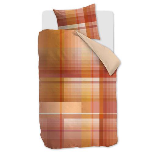 Beddinghouse katoensatijnen dekbedovertrek 1 persoons Jones (140x220 cm) - oranje