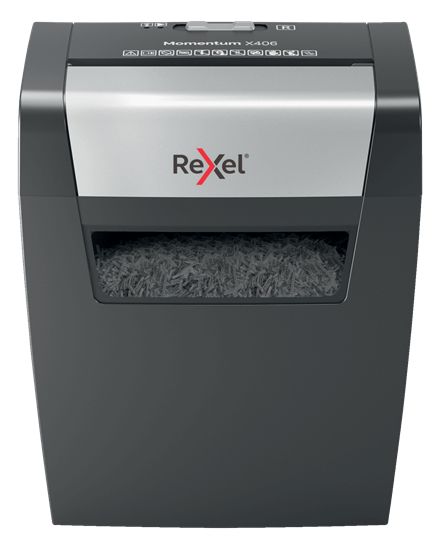 Rexel Momentum X406 Papierversnipperaar - Deeltjesversnippering - Blauw/Grijs