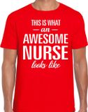 Bellatio Decorations Awesome Nurse T-shirt Rood Heren S