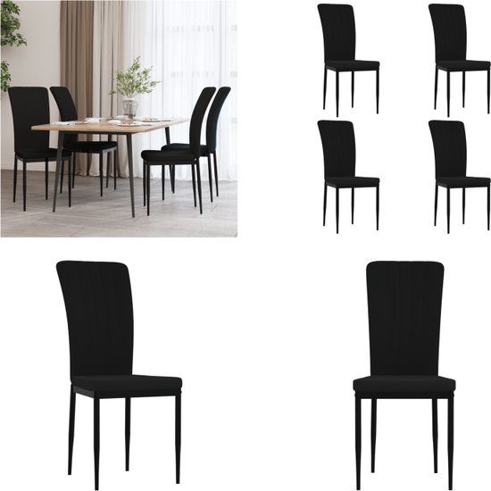 vidaXL Eetkamerstoelen 4 st fluweel zwart