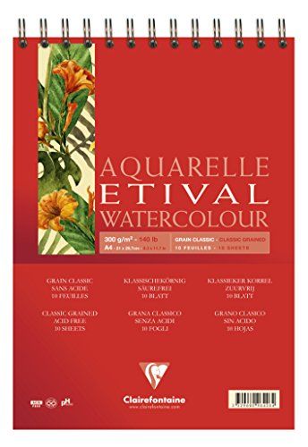 Clairefontaine 96426C Aquarelblok Etival - DIN A4 - 10 vellen - wit