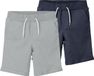 NAME IT NKMVERMO 2P LONG SWE SHORTS UNB F NOOS - Garçon Pantalon - Taille 146 - Gris chiné/Bleu foncé