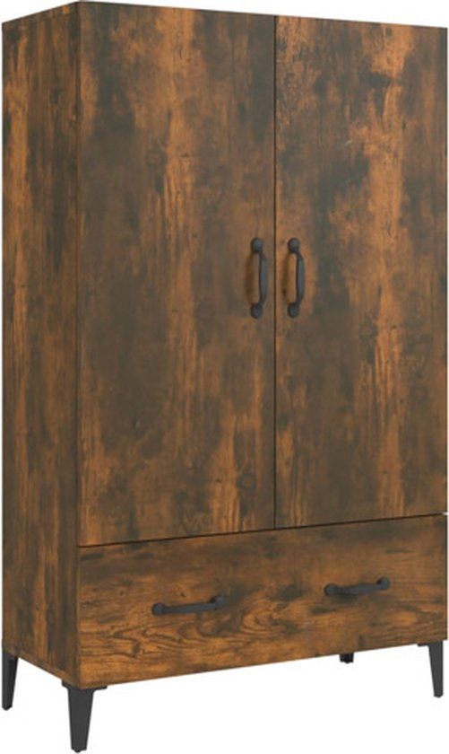 vidaXL Hoge kast 70x31x115 cm bewerkt hout gerookt eikenkleurig