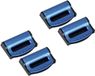 BeiJingLiangPinJiaZuoKeJiWenHuaFaZhanYouXianGongSi Set de 4 clips de ceinture de sécurité pour voiture, boucles de ceinture durables, régleur universel pour enfants et adultes, bleu