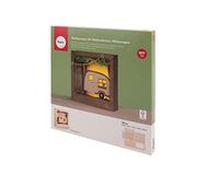 Rayher Houten bouwpakket 3D-motieflijst met caravan, FSC-gecertificeerd, natuur, 24 x 24 cm, diepte 6,5 cm, 13-delig, om te knutselen en te beschilderen, 64513505