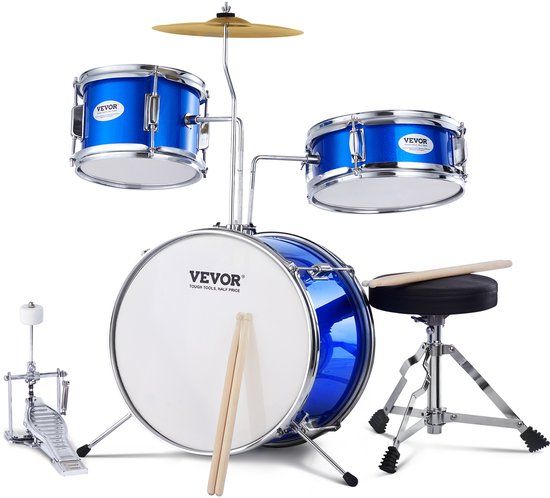 VEVOR Kinderdrumstel 3-Delig Kinderdrumstel met Troon Blauw