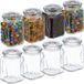 Merkloos Relaxdays voorraadpot set van 8 - glas - 750 ml - luchtdicht - vierkant - opbergpot keuken