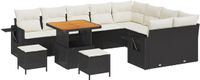 vidaXL Tuinbank - Set - 12 - st - Zwart - poly - rattan