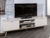 GUTENBERG Meuble TV-Hifi 2 portes blanc/chêne sonoma