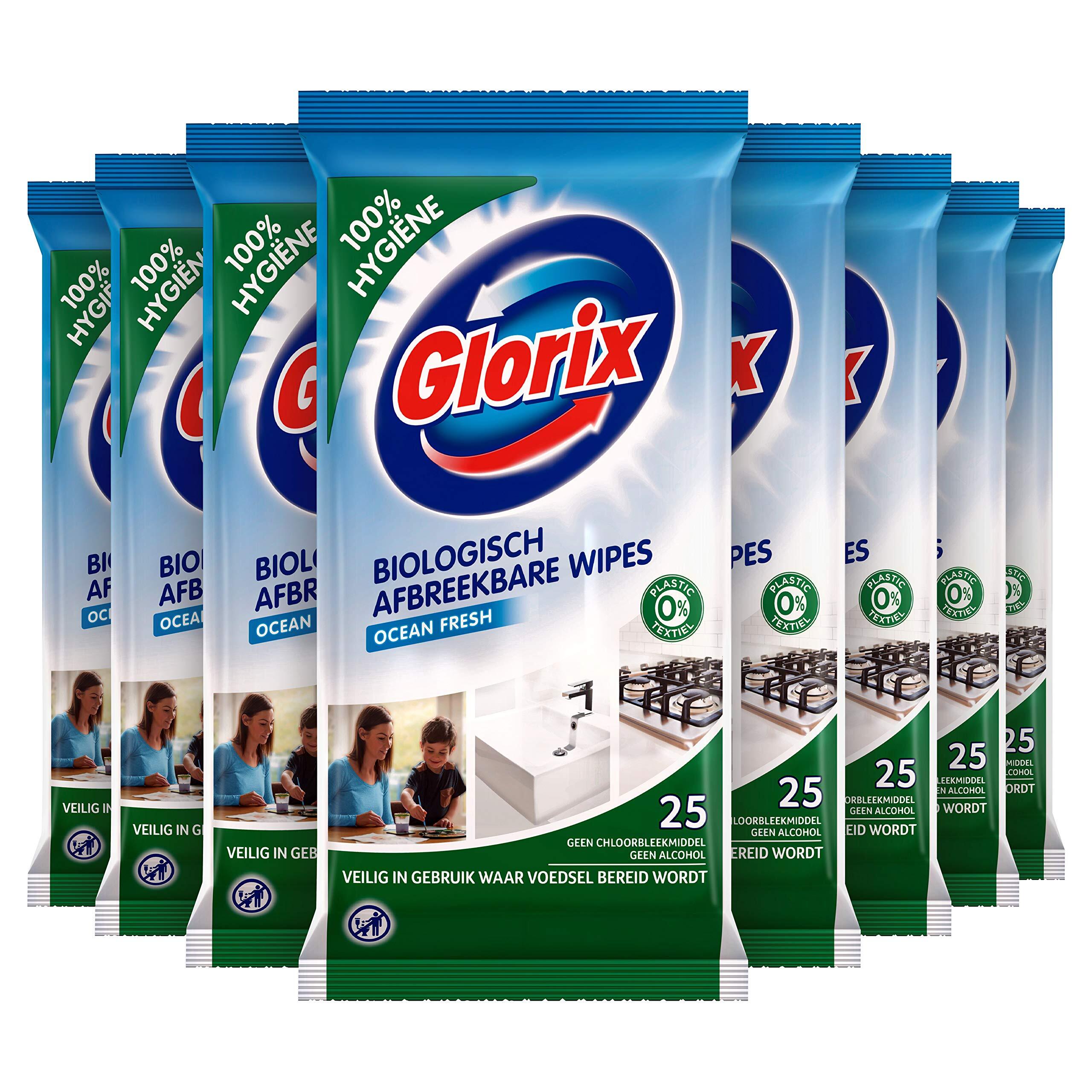 Glorix Ocean Fresh Reinigingsdoekjes 12 x 25 wipes Voordeelverpakking