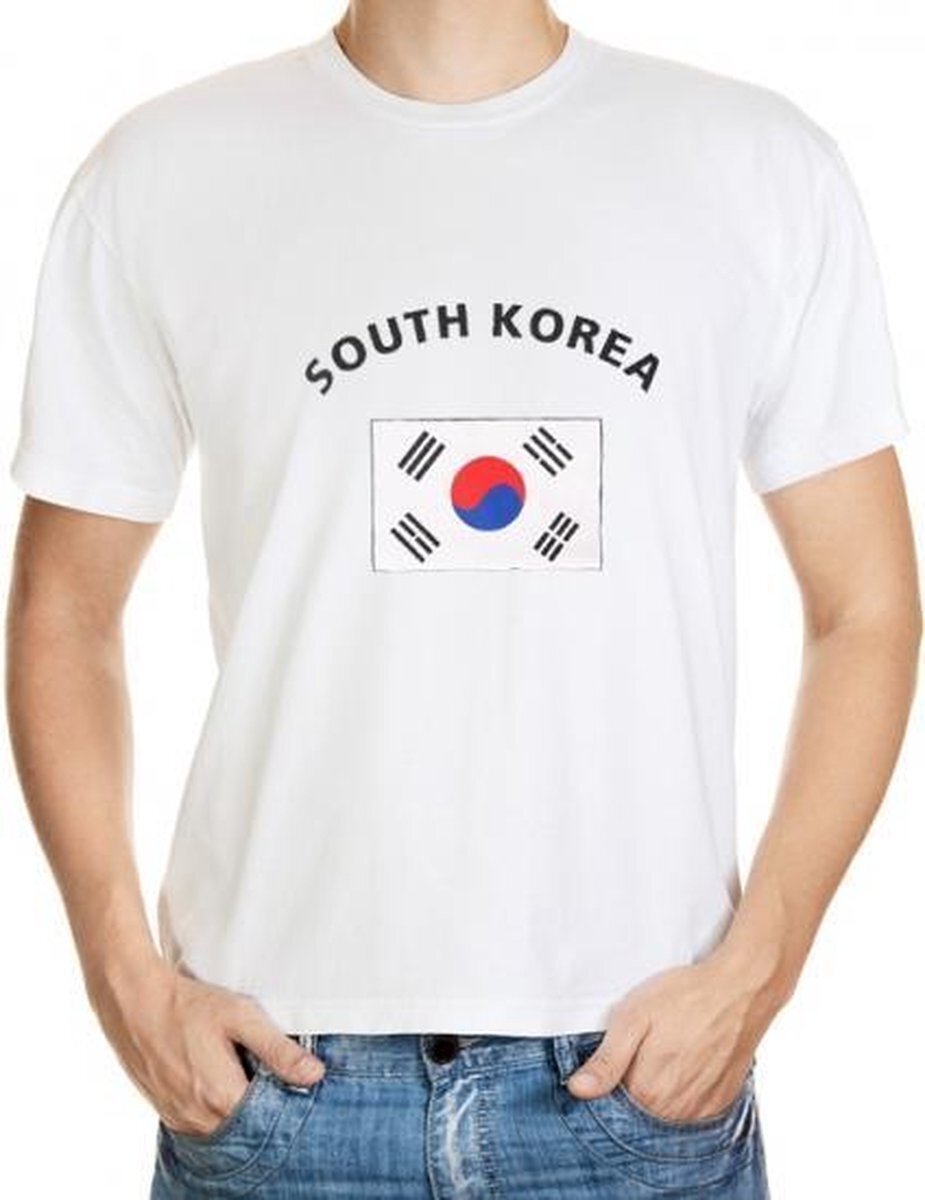 Shoppartners Wit heren t-shirt Zuid Korea XL