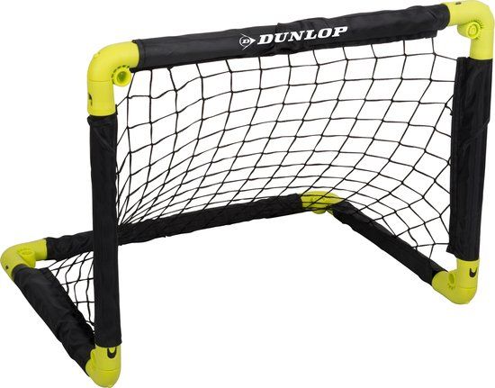 Dunlop Voetbaldoel - 55 cm - Geel/Zwart - Opvouwbaar - Kunststof - Mini Voetbalgoal voor Kinderen