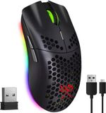 Dunmoon High-End Draadloze Gamingmuis: Zwart, 2400 DPI, RGB Verlichting