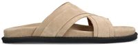 Manfield Heren Beige Suède Slippers Maat 45