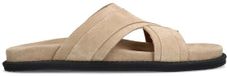 Manfield Heren Beige Suède Slippers Maat 45