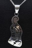 MOOYE ® - Collectie Zilveren Indiaan Hagedis Vrije Vorm Hopi Style Ketting Hanger