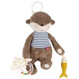 Fehn Activity-Otter – motoriekspeelgoed om op te hangen met spannende hangers om vast te pakken en geluiden produceren voor baby's en peuters vanaf 0+ maanden