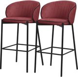 ML-Design Barkrukken set van 2 rood stoffen bekleding 76 cm