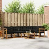 vidaXL - Acacia Hout Loungeset - 7-delig - Naturel en Zwart