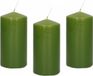 Trend Candles Cilinderkaars/stompkaars - 10x - olijfgroen - 5 x 10 cm - 23 branduren