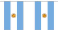 Merkloos / Sans marque Shoppartners Bv Argentinie Vlaggetjes vlaggenlijn slinger - 300 cm - polyester - binnen/buiten - versiering/feestartikelen