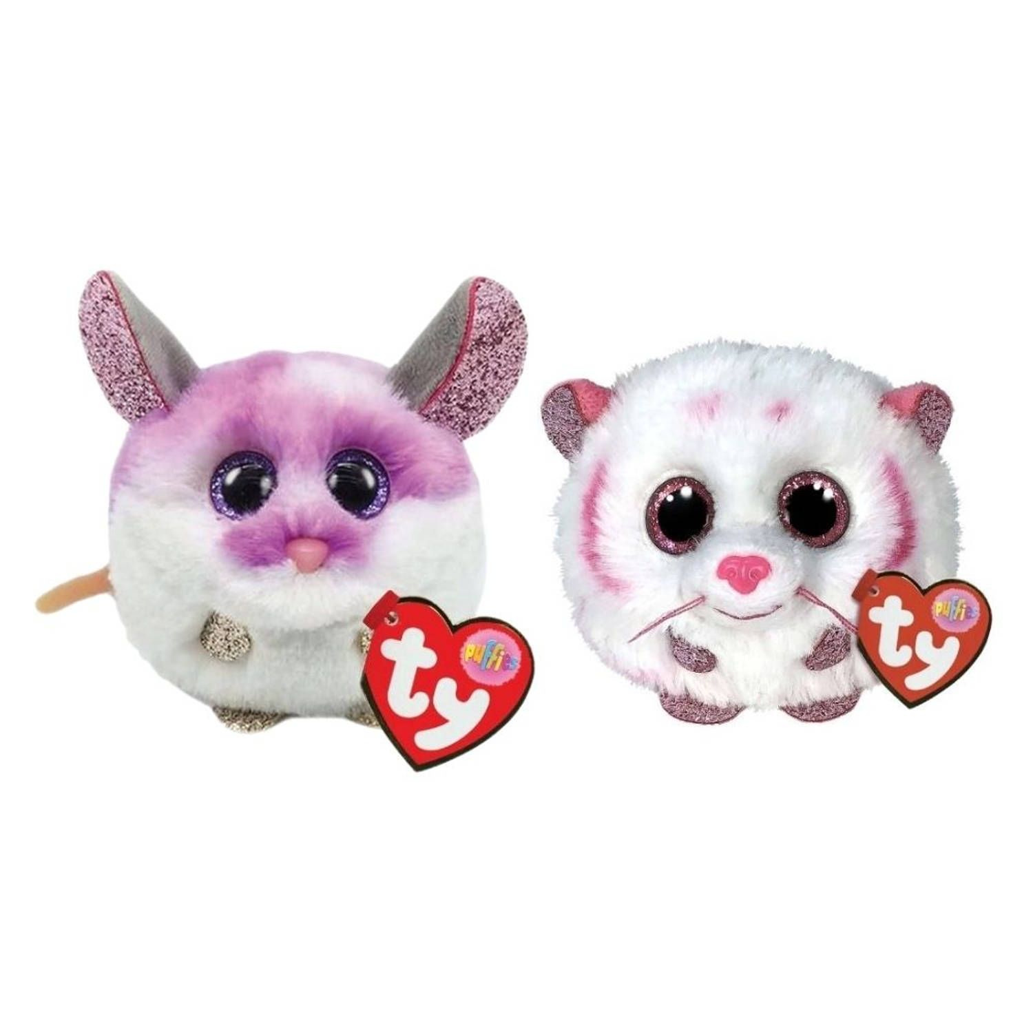 TY - Knuffel - Teeny Puffies - Colby Mouse & Tabor Tiger