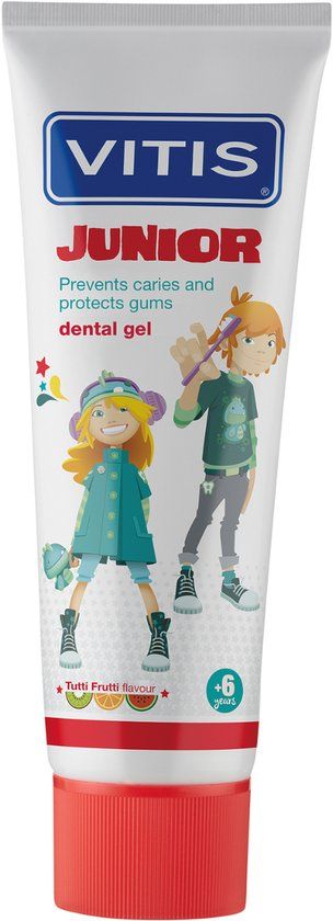 Vitis Junior Tandpasta/gel - 6+ jaar - Tutti Frutti - 75 ml