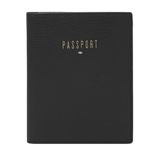 FOSSIL Leren Identiteitskaarthoesje Portemonnee Travel RFID Passport Case Black Zwart