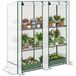 Outsunny - Foliekas - Staal - Kunststof - 144L x 48B x 152H cm - Wit