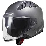 LS2, motorcycle jet helmet Copter mat titanium, XL