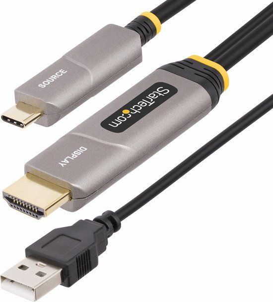 StarTech.com 15,2m USB-C naar HDMI 2.0 Actieve Optische Kabel (AOC), 4K 60Hz, Zwart
