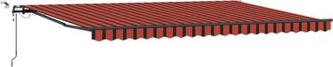 vidaXL Parasol électrique avec LED et capteur 5 x 3 m Orange Polyester