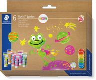 STAEDTLER Noris junior vingerverf set met 6 fluokleuren