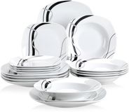 Betaalbare Goederen® Wit Met Rood - 36-delig - Porselein - Borden - Bordenset - Serviesset 6 Personnes - Bordenset