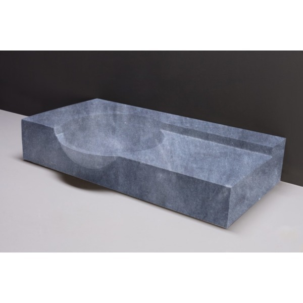 Forzalaqua Laguna wastafel 80x40x12cm RECHTHOEK 1 wasbak Marmer gezoet blauw wit 100364