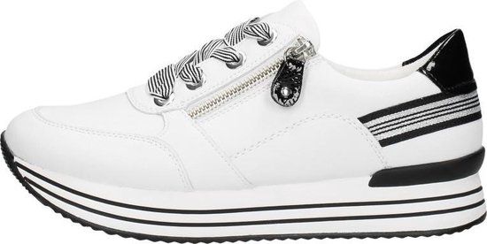 Remonte Dames Sneaker - DR1312-80 Wit/Zwart - Maat 38