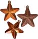 Decoris Kaemingk B.V. 6x stuks kerstornamenten kunststof sterren kerstballen bruin 7 cm