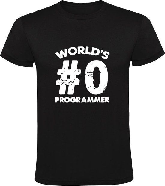 World's #0 Programmer T-shirt - Black - Men's - Size M