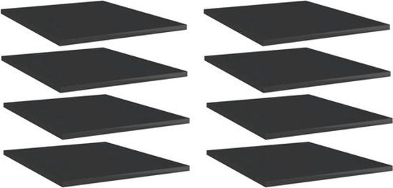 vidaXL Wandschappen 8 stuks - Hoogglans Zwart Hout