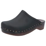 Berkemann Natur-Toeffler Clogs Zwart Leer Hout Maat 41.5