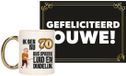 Bellatio Decorations Koffiemok 70 Jaar Man Goudkleurig Keramiek 300ml
