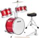VEVOR 3-Delig Drumstel voor Kinderen met 14-Inch (35,6 Cm) Basdrum, Rood