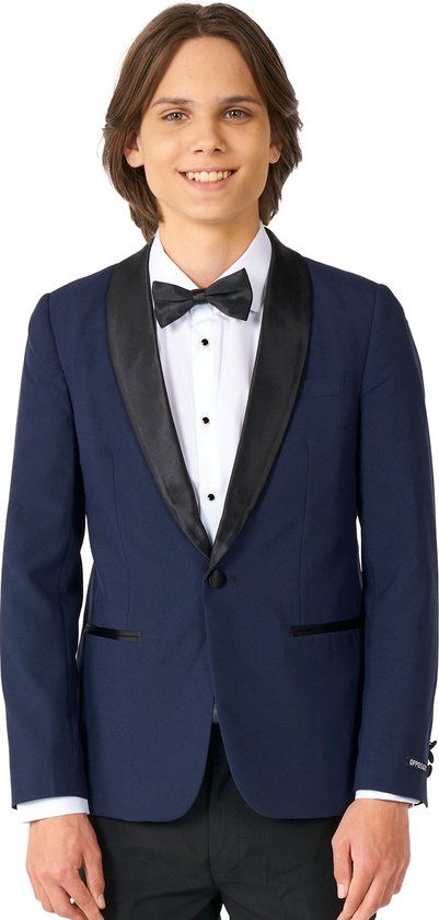 OppoSuits Midnight Blue Tiener Tuxedo Smoking Blauw Maat 10 Jaar