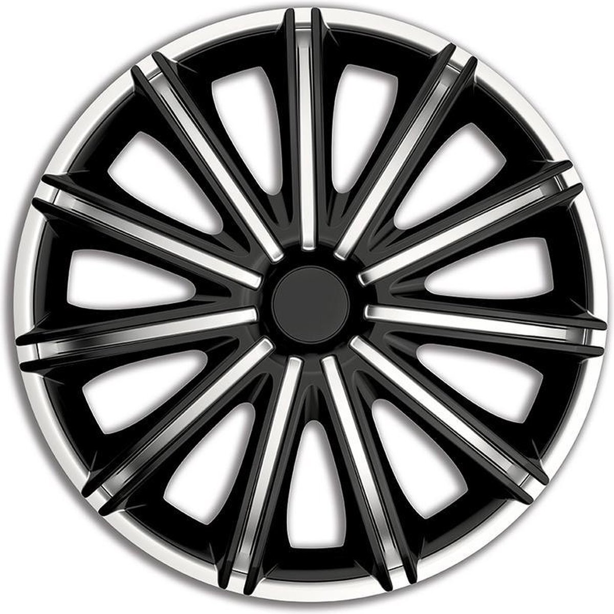 AutoStyle 4-Delige Wieldoppenset Nero 18-inch zilver/zwart