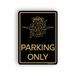 4R Quattroerre.it Parking Only bord voor MV Agusta, bord voor garage, werkplaats, doos, Made in Italy, officieel gelicentieerd product, 28 x 40 cm (zwart goud)